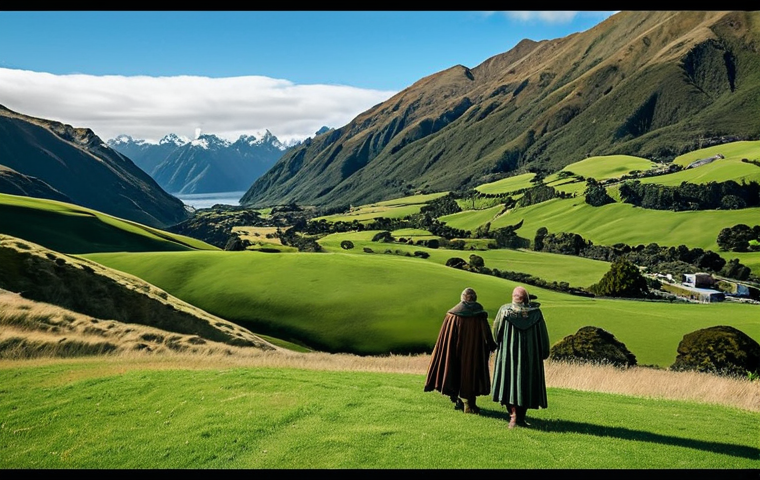 **
A professional photographer capturing a scene from "The Lord of the Rings" in New Zealand. Rolling green hills, majestic mountains in the background, safe for work, appropriate content, fully clothed actors in fantasy costumes, perfect anatomy, natural proportions, professional photography, high quality, family-friendly, wide-angle shot.
**