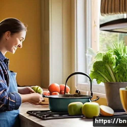 뉴질랜드에서 한달 살기 경험담 - **Prompt 1: A Cozy Culinary Adventure in New Zealand**
    "A young adult, with a warm smile, cookin...